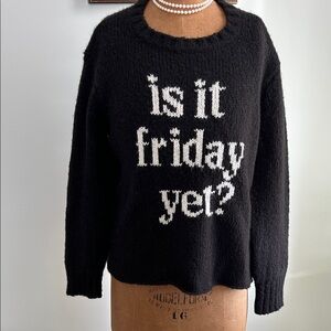 Wooden Ships Black 'Is It Friday Yet?' Sweater